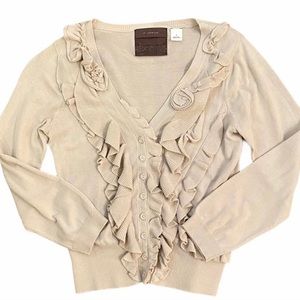 Anthropologie ruffle cardigan